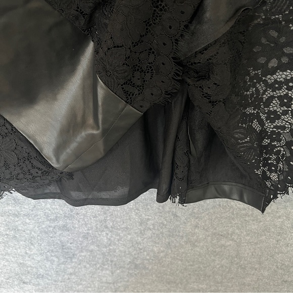 VENUS Faux Leather & Lace Dress Black Size 16 NEW (missing belt tie) - Picture 11 of 13